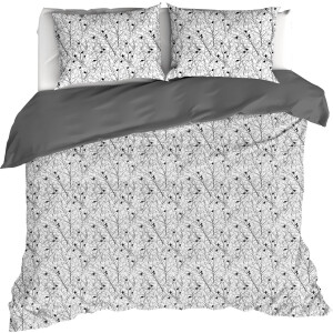 De Witte Lietaer Dekbedovertrek Charlie, Black - 200 x 200/220 - Katoen Percal