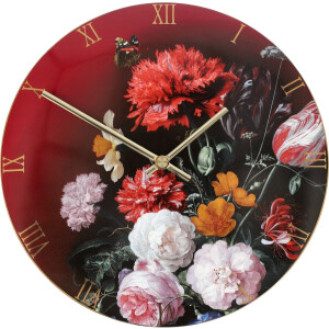 Goebel - Jan Davidsz de Heem | Wandklok Bloemen in vaas | Porselein - 31cm - met echt goud