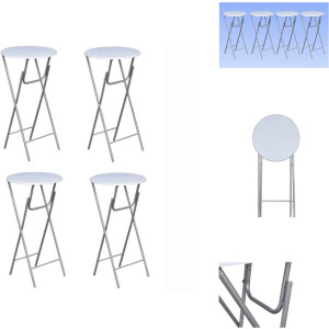 vidaXL Bartafel - Bartafels - Bistrotafel - Bistrotafels - Statafels met MDF tafelblad wit 4 st