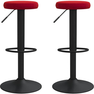 vidaXL Barkrukken - 2 stuks - Fluweel - Wijnrood Barstoelen - Krukken - Lounge Stoelen - Design Stoelen - Velvet Stoelen