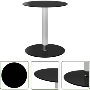 vidaXL Zwarte Salontafel - Salontafel - Salontafel 40 cm gehard glas zwart - Glazen Salontafel - Modern Design - Bijzettafel
