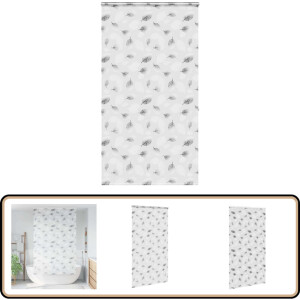 vidaXL Doucherolgordijn - 120x240 cm - Bladerenpatroon Douchegordijn - Douchecabine - Badkamerroutine - Privacy - Ruimtebesparing