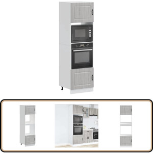 vidaXL Ovenkasten - Lucca - 2 stuks - Grijs Sonoma Eiken Ovenkast - Keukenmeubilair - Houten Kast - Opslagoplossing - Grijze Kast