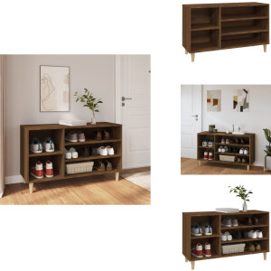 vidaXL Schoenenrek - Schoenenrekken - Opbergrek Voor Schoenen - Schoenenstellage - Schoenenkast 102x36x60 cm bewerkt hout bruin eikenkleur