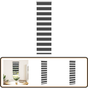 vidaXL Zebra Rolgordijn Zwart 40x150 cm Zebra Gordijn - Rolgordijn - Blackout Gordijn - Privacy Gordijn - Licht Regulering