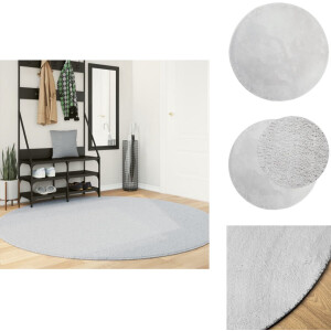 vidaXL Vloerkleed HUARTE laagpolig zacht wasbaar Ø 200 cm grijs - Vloerkleed - Vloerkleden - Tapijt - Vloerbedekking