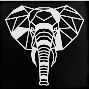 Houten Dierenkop • Houten Olifant • Dierenkop Olifant • Klein • Wit MDF • Kinderkamer / Slaapkamer