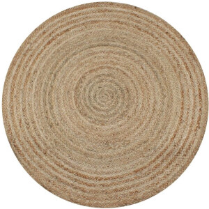 vidaXL - Tapijt - rond - 150 - cm - gevlochten - jute