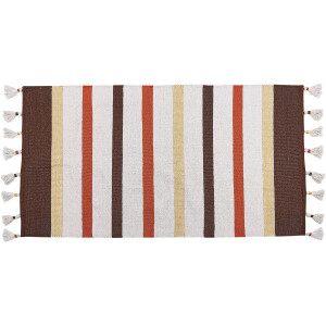 BELIANI HISARLI - Vloerkleed - Lichtbeige - 80 x 150 cm - Katoen