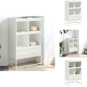 vidaXL Highboard - Highboard -bijzetkast - Hoge Kast - Hoge kast 68x39x111,5 cm staal wit