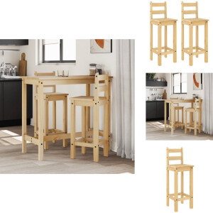 vidaXL Barkruk - Barkrukken - Stoel - Barstoel - Barstoelen 2 st massief grenenhout