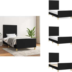 vidaXL Bedframe Met Hoofdeinde - Bedframes Met Hoofdeindes - Bed - Slaapmeubel - Bedframe zonder matras 100x200 cm stof zwart