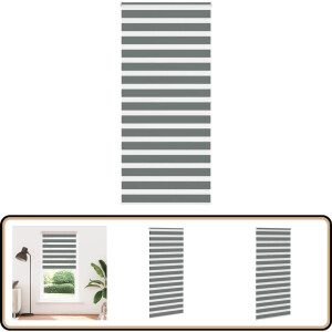 vidaXL Zebra rolgordijn - 105x200 cm - Donkergrijs Zebra Gordijnen - Rolgordijn - Donkere Gordijnen - Privacy Gordijnen - Licht Regulerende Gordijnen