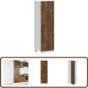 vidaXL Keukenkast Lucca - Bewerkt hout - Gerookt eiken Keuken Kast - Opbergkast - Houten Kast - Keukenmeubel - Lucca Serie