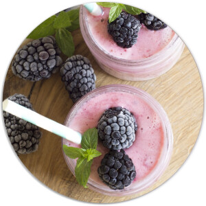 Label2X - Muurcirkel - Smoothies - Ø 80 cm - Dibond - Multicolor - Wandcirkel - Rond Schilderij - Natuur - Muurdecoratie Cirkel - Wandecoratie rond - Decoratie voor woonkamer of slaapkamer