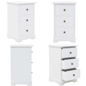 vidaXL Nachtkastje 35x32x59 cm MDF en grenenhout - Nachtkastje - Nachtkastjes - Nachtkast - Nachtkasten