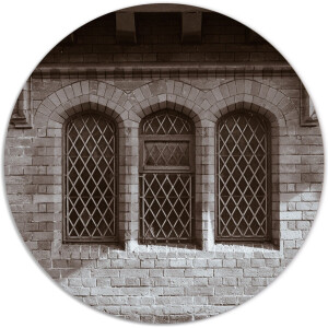 Label2X - Muurcirkel window - Ø 140 cm - Dibond - Multicolor - Wandcirkel - Rond Schilderij - Muurdecoratie Cirkel - Wandecoratie rond - Decoratie voor woonkamer of slaapkamer