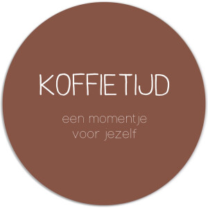 Label2X - Muurcirkel koffietijd cognac - Ø 40 cm - Forex - Multicolor - Wandcirkel - Rond Schilderij - Muurdecoratie Cirkel - Wandecoratie rond - Decoratie voor woonkamer of slaapkamer
