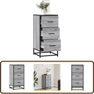 vidaXL Dressoir - 35,5x35x76 cm - Grijs Sonoma Eiken Dressoir - Opbergkast - Industrieel Design - Houten Meubel - Grijze Kleur