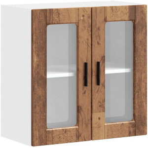 vidaXL - Keukenbovenkast - met - glazen - deur - Porto - oud - houtkleurig