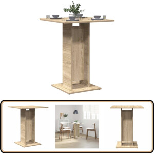 vidaXL - Bistrotafel - 60x60x75 - cm - bewerkt - hout - sonoma - eikenkleurig