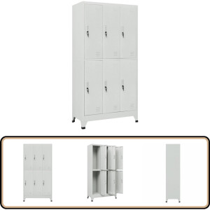 vidaXL Lockerkast 6 vakken staal 90x45x180 cm Lockerkast - Metalen Lockerkast - Staalkast - Industriële Lockerkast - Opslagkast