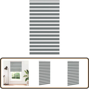 vidaXL Zebra rolgordijn - 130x230 cm - Donkergrijs Zebra Rolgordijn - Donkere Gordijnen - Rolluiken - Raamdecoratie - Woon Accessoires
