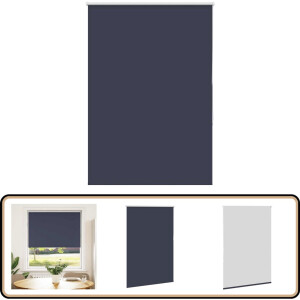 vidaXL - Rolgordijn - verduisterend - 115x175 - cm - stofbreedte - 110,7 - cm - blauw