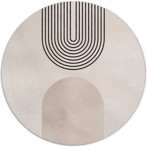 Label2X - Muurcirkel abstract bogen - Ø 140 cm - Forex - Multicolor - Wandcirkel - Rond Schilderij - Muurdecoratie Cirkel - Wandecoratie rond - Decoratie voor woonkamer of slaapkamer
