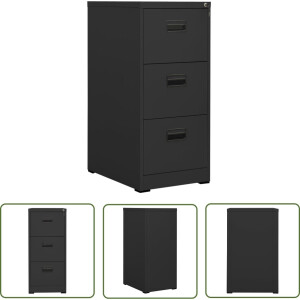 vidaXL Metalen Kasten - Archiefkast - Archiefkast 46x62x102,5 cm staal antracietkleurig - Staalkast - Archivatie - Documenten Bewaren