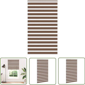 vidaXL Rolgordijn - Zebra Gordijn - Zebra rolgordijn 120x200 cm stofbreedte 115,9cm polyester bruin - Privacy Gordijnen - Lichtfilterende Gordijnen - Woon Accessoires