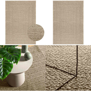 vidaXL Vloerkleed ZIZUR beige binnen en buiten 120x170 cm jute look - Vloerkleed - Vloerkleden - Tapijt - Vloerbedekking