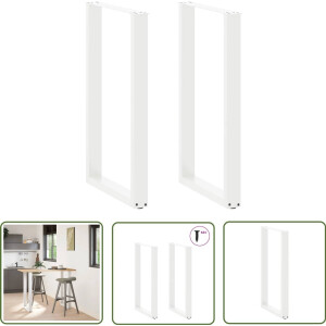 vidaXL Salontafelpoten - 2 st - Staal - Wit - U-vormig Salontafelpoten - Staal Potten - Salontafel Onderstel - Modern Meubilair - Wit Tafellaar