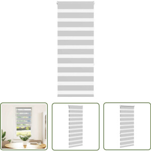vidaXL Rol Gordijnen - Zebra Gordijnen - Zebra rolgordijn 60x150 cm stofbreedte 55,9 cm lichtgrijs - Licht Grijs Gordijn - Woon Accessoires - Raam Decoratie