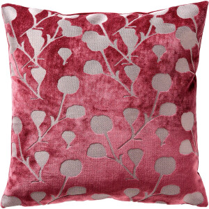 Dutch Decor SUZE - kussenhoes 45x45 cm - bladmotief - Hawthorn Rose - roze - met rits - zonder binnenkussen