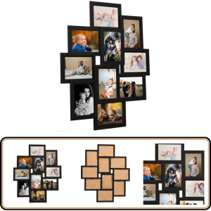 vidaXL Fotolijst - 10x(10x15 cm) - MDF Zwart Fotolijst - Fotolijsten - Mdf Fotolijst - Zwarte Fotolijst - Wanddecoratie