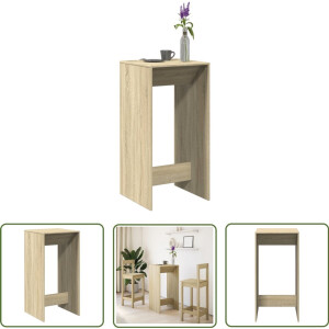 vidaXL Salontafel - Bartafel - Bartafel 51x50x103,5 cm bewerkt hout sonoma eikenkleurig - Houten Tafel - Eiken Kleur - Sonoma Eiken