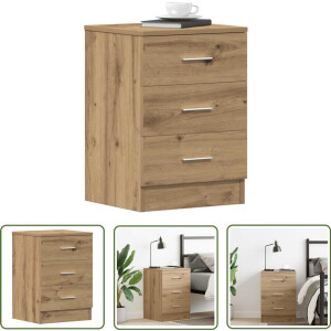 vidaXL Kastje - Nachtkastje - Nachtkastje 38x35x55 cm bewerkt hout artisanaal eikenkleur - Slaapkamer - Houten Meubilair - Opbergruimte