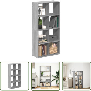 vidaXL - Kamerscherm - / - boekenkast - 69,5x29x137,5 - cm - hout - grijs - sonoma - eik