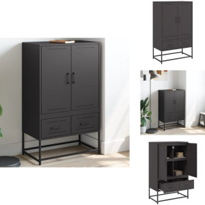 vidaXL Highboard - Highboard -zijkast - Hoge Kast - Hoge kast 68x39x111,5 cm staal zwart