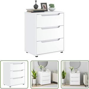 vidaXL Commode - Dressoir - Dressoir VISNES 60x40x73 cm bewerkt hout wit - Opbergruimte - Houten Dressoir - Wit Dressoir