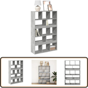 vidaXL Boekenkast 13 vakken betongrijs hout Boekenkast - Boekenkasten - Boeken Plank - Schappenkast