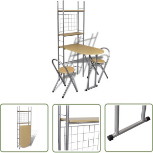 vidaXL Eetkamerstoel - Ontbijttafel - Ontbijttafelset met twee stoelen (inklapbaar) - Inklapbare Tafel - Compact Meubilair - Multifunctionele Tafel