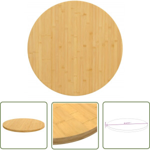 vidaXL Ronde Tafel - Bamboetafelblad - Tafelblad Ø 60x2,5 cm bamboe - Tafelblad Bruin - Tafelblad Decoratie - Veelzijdige Tafel