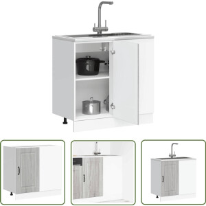vidaXL Onderkast - Keuken Kast - Keuken onderkast Kalmar bewerkt hout grijs sonoma eiken - Grijze Keuken - Houten Keuken - Kalmar Serie