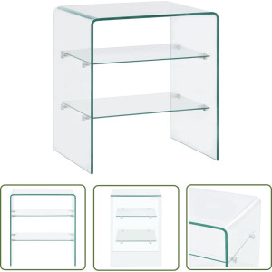 vidaXL Glassalontafel - Salontafel - Salontafel 50x40x56 cm gehard glas - Modern Tafellamp - Livingroom Furniture - Meubilair