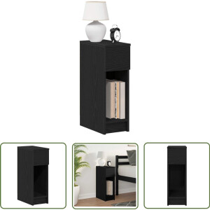vidaXL Nachtkast - Nachtkastje - Nachtkastje met lade 20x36x60 cm zwart eikenkleurig - Commode - Slaapkamervloer - Houten Meubel