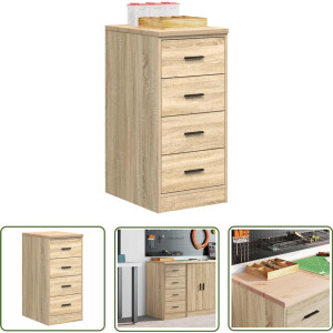 vidaXL Opslagkast - Garagekast - Garagekast 40x51x85 cm massief grenenhout sonoma eikenkleurig - Gereedschapsschuif - Werkbank - Tools