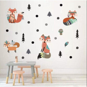 Muursticker Kinderkamer - Dieren - 61 x 25 CM - Industrieel