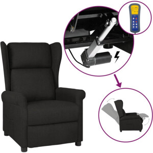 vidaXL - Fauteuil - verstelbaar - elektrisch - stof - zwart